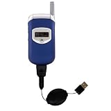 Retractable USB Cable for the Motorola V260 with Power Hot Sync and Charge capabilities - Gomadic Brand w/ TipExchange Technology