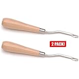 Set of 2 Latch Hook Tool Bent Wooden Handle 6.5 Inches