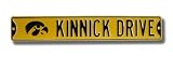 IOWA HAWKEYES KINNICK DRIVE w/tigerhawk logo AUTHENTIC METAL STREET SIGN (6 X 36)