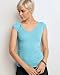 Ladies' Sheer Rib Cap Sleeve Deep V-Neck T-Shirt