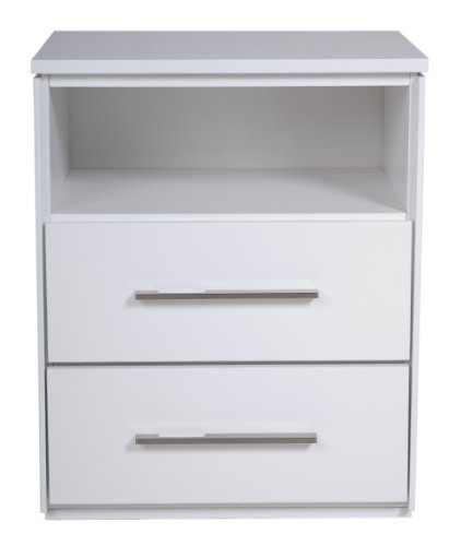 Offspring York 2 Drawer Night Table, White