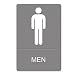 ADA Restroom Sign, Men Symbol with Tactile Graphic, Molded Plastic, 6 x 9