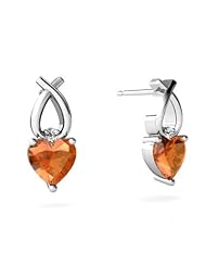 Genuine Fire Opal 14kt White Gold Earrings
