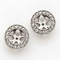 14k White Gold Diamond Earrings jacket