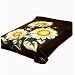Solaron King Sun Flower Korean Mink Blanket - Black
