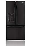Ultra Capacity 3 Door French Door Refrigerator with 4 Tempered Glass Shelves Slim SpacePlus Ice System Tall Ice/Water Dispensing System and Premium LED Interior Light Black
