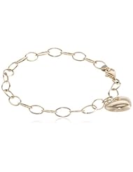 14k Yellow Gold Heart Charm Bracelet, 7.25"