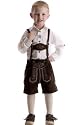 Trachten kurze Kinderlederhosen, uriges dunkelbraun, aus hochwertigem, weichem Rindsleder
