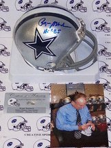 Roger Staubach Autographed Dallas Cowboys Mini Football Helmet with 