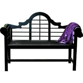 4' Lutyen Bench - Black Lacquer by Achla Outdoor