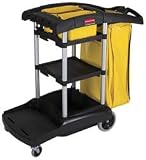 Rubbermaid 9T72 5cu Ft High Cap Blk Janitorial Cleaning Cart