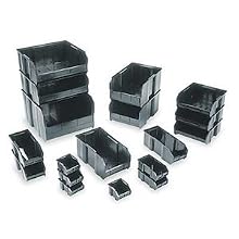 Quantum QUS250 Plastic Storage Stacking Ultra Bin, 14-Inch by 16-Inch by 7-Inch, Black Conductive, Case of 6