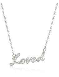 Sterling Silver Diamond Necklace with Bronze Chain, 18"+1.5" Extender