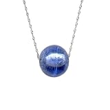 Karat Platinum Murano Glass Slider Pendant w/ Singapore Chain, 18'