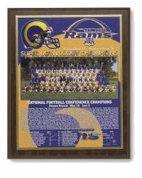 St. Louis Rams Large Healy Plaque - 1999 Super Bowl Champs