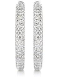 Diamond 18k White Gold Hoop Earrings