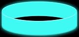 Blue Glow in the Dark (glows green) Silicone Wristband / Bracelet (plain with no text)
