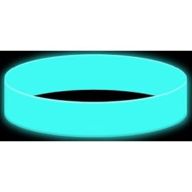 Blue Glow in the Dark silicone wristband silicone bracelet (plain with no text)
