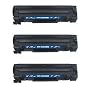 3-PACK HP 35A (CB435A) Compatible 1,500 Yield Black Toner Cartridge - HP LaserJet P1005, P1006
