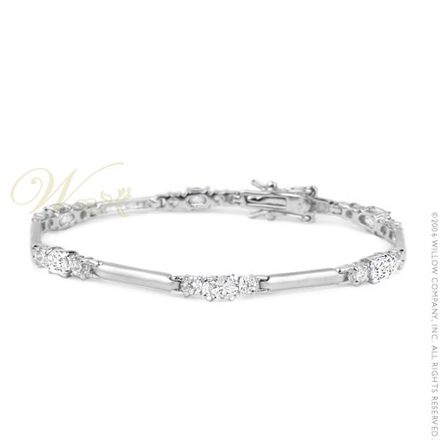 MICHELLE WHITE DIAMOND CZ BRACELET by STUDIO 925