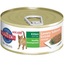 Hill's Science Diet Kitten Healthy Development Savory Salmon Entree Minced Cat Food - 3-Ounce Can (Pack of 24)