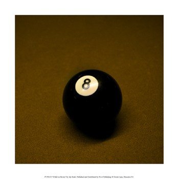 8 Ball on Brown - Poster by Jim Rush (12x12)