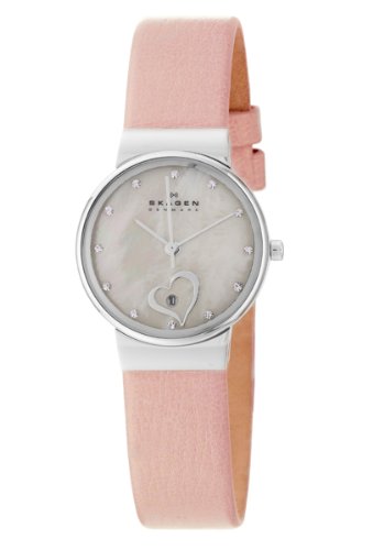 Skagen Women's 355SSLVH Steel Mother-Of-Pearl Diamond Dial Watch