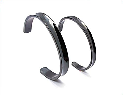 Jewelryfinds Lady Bracelet Halloween Party Simple Pure Black Titanium Steel Bracelet