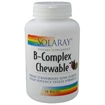 Solaray - B-Complex Chewable Straw/Kiwi, 50 wafers