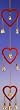 Brass & Aluminum Triple Heart Chime Red / 20"L-BS055