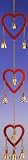 Brass & Aluminum Triple Heart Chime Red / 20