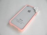 Premium Quality (BABY PINK) iPhone 4S / 4 Bow Bumper Case Skin Cover  With Clear Front and Back Reusable LCD Screen & Back Panel Protectors 