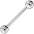 Solid 14KT White Gold Barbell Tongue Ring 5/8" 5MM Ball