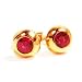 Ruby Bezel Stud Earrings, 14k Yellow Gold, CTW 0.55 Carat