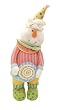 13" Glittery Pastel Plush Christmas Candy Girl Snowman