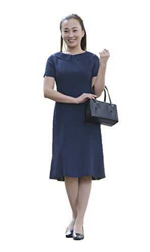 学校訪問・学校説明会用濃紺ワンピース【替衿２種類付き】　7号/9号/11号/13号/15号