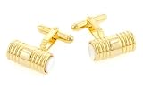 JJ Weston end set mother of pearl cufflinks with presentation box. Made in the USA