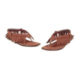 Brown Fringe Flats Adult Shoes