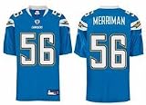 Shawne Merriman San Diego Chargers #56 Authentic Reebok NFL Football Jersey (Powder Blue)