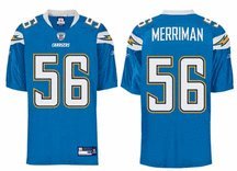 Shawne Merriman San Diego Chargers #56 Authentic Reebok NFL Football Jersey (Powder Blue)