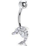 Crystalline Jeweled MINI DOLPHIN Belly Ring