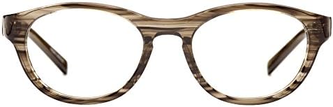 Computer Glasses by Phonetic Eyewear Laura Lynn in Olive Stripe with Blue Light Protection