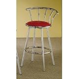 29 Inch Chrome Plated Bar Stool (Set of 2) in Chrome / Red Cushion - Coaste ....