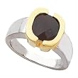 Sterling Silver and 14K Yellow Gold Mozambique Garnet Ring