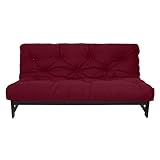 IMAGE OF Mozaic Twin Size 8-Inch Futon Mattress, Burgundy