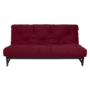 Mozaic Queen Size 10 Inch Futon Mattress, Burgundy