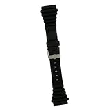 Genuine TIMEX Mens Black Rubber Strap, 20mm wide end-piece, width 15mm, length 6 -1/4
