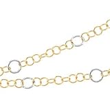 14K Two Tone Gold Link Chain - 07.50 inches