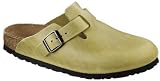 Birkenstock Boston 960301, Unisex - Erwachsene Clogs & Pantoletten aus Naturleder, Grün (Antik Olive), EU 40 (normal)