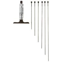 Brown & Sharpe 599-603-126-3 Vernier Depth Gauge, Micrometer Type, 0-6" Range, 0.0001" Graduation, +/-0.003mm Accuracy, 2.5" Base, 6 Rods